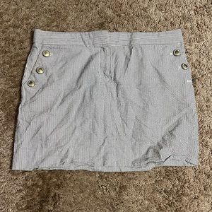 J Crew blue and white striped mini skirt size 10